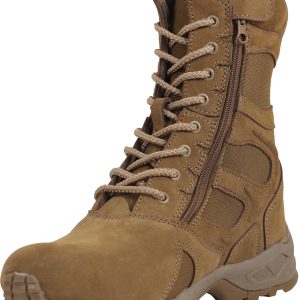 Coyote Brown - Forced Entry Deployment Boots With Side Zipper - 8 Inch